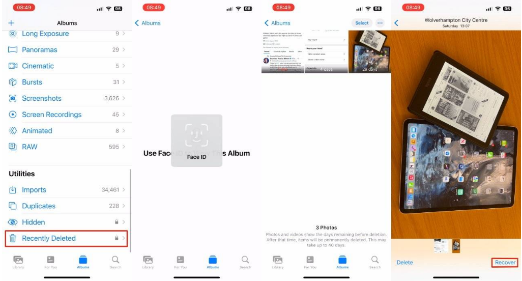 大同苹果14维修分享 iPhone14 上恢复已删除的照片 