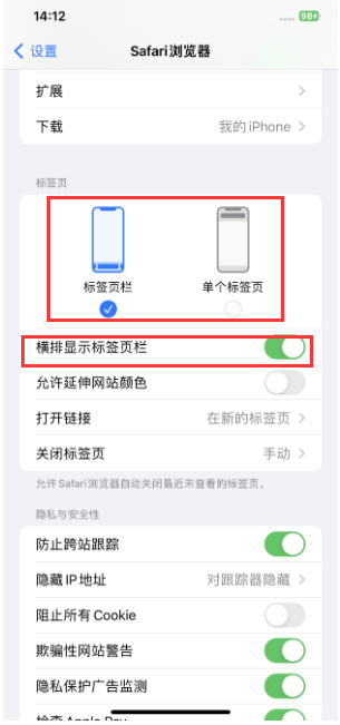大同苹果手机维修分享Safari浏览器如何切换标签栏位置 